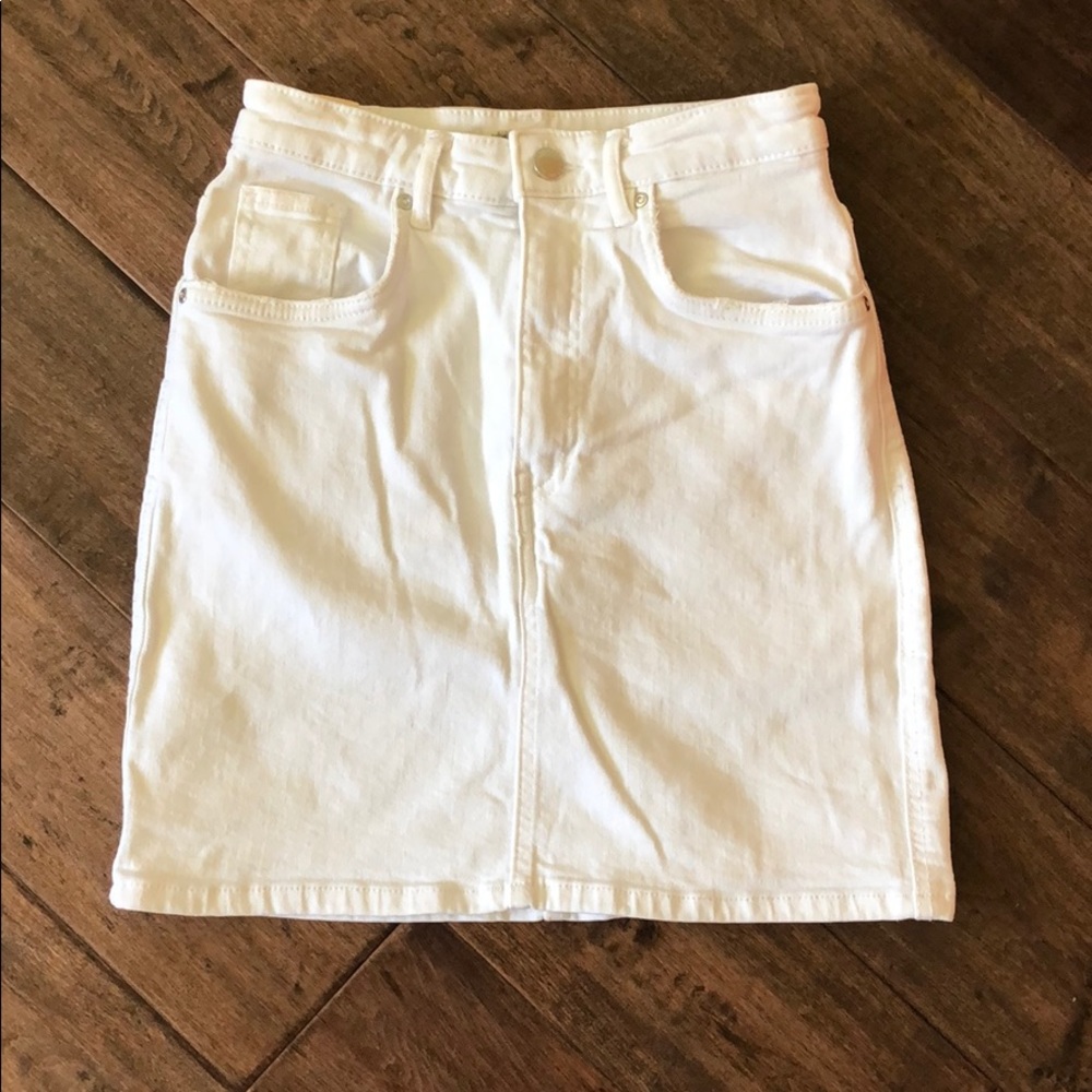 Zara high waisted white denim skirt
